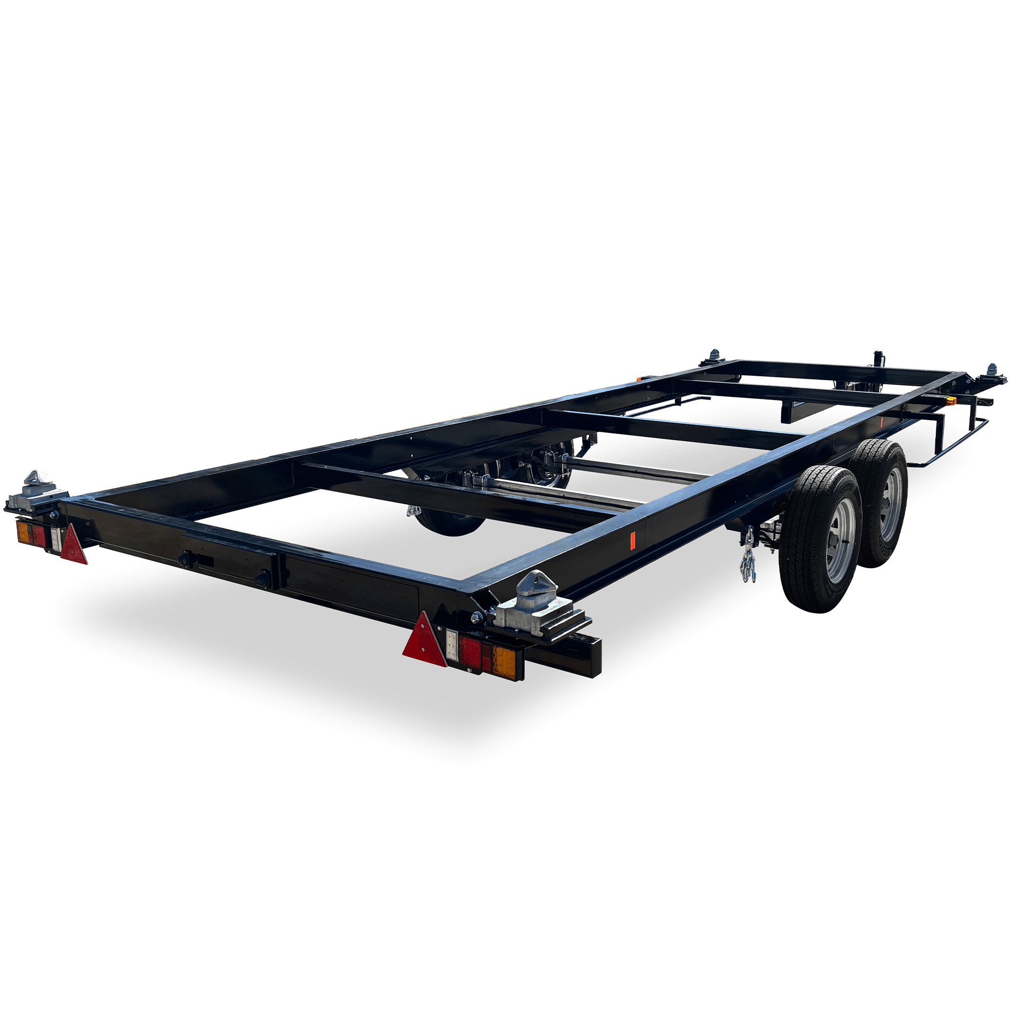 日本製トレーラーハウス専用6m（20ft） シャーシJAPAN CHASSISの前から撮影した写真